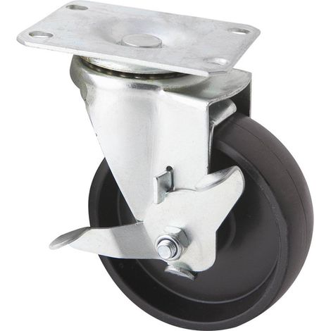 Route pivotante avec frein ø100x30mm PP pour servante d'atelier EG 0083, EG 0082 - SA 0092 - CLAS Equipements