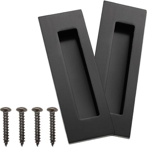2pcs Poignée de Porte Coulissante en Acier Inoxydable - JINFGERNE - Encastrée et Cachée