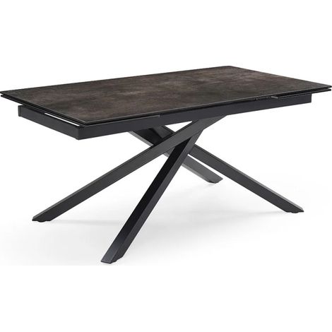 Table extensible 180/260 cm céramique gris vieilli pied torsadé - MAINE 05 (1/5)