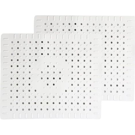 blanc Lot de 2 tapis de protection pour évier de cuisine en caoutchouc antidérapant durable, facile à nettoyer et à couper soi-même. (1/5)