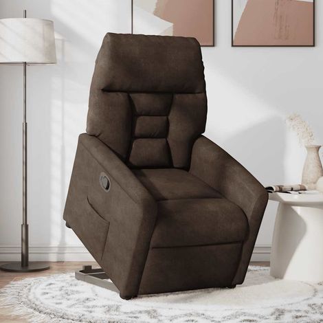 vidaXL Fauteuil inclinable marron tissu microfibre (1/5)
