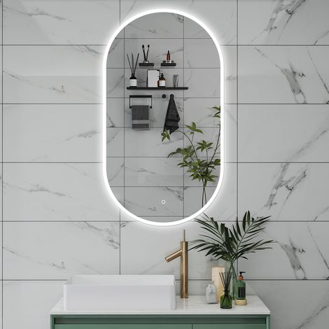 Specchio da bagno 80 x 60 cm, dimmerabile,interruttore touch, Funzione Memoria, antiappannamento (1/5)
