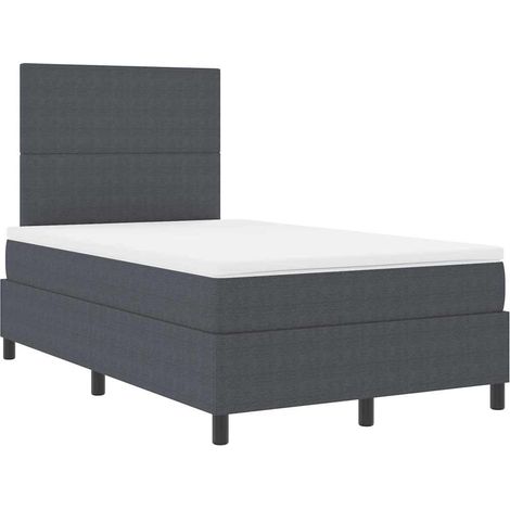 Maison Exclusive - LED Boxspringbett Dunkelgrau und Weiß 120 x 20