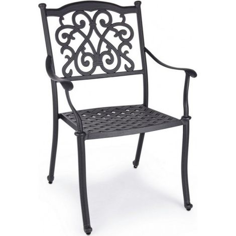 Set 4 sedie Ivrea in alluminio antracite cm 65x60x92h (1/5)