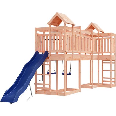 Parque infantil para exteriores, columpios, tobogán, columpios robustos, juegos de jardín, 362 x 585 x 238 cm, madera maciza de abeto Douglas (1/5)