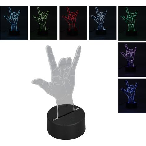 3D-Touch-Lampe „Ich liebe dich“ in Gebärdensprache, mehrfarbiges Licht, romantisches Deko-Nachtlicht für Valentinstag, Hochzeit, Heiratsantrag, USB- oder batteriebetrieben (Batterie nicht im Lieferumf (1/5)