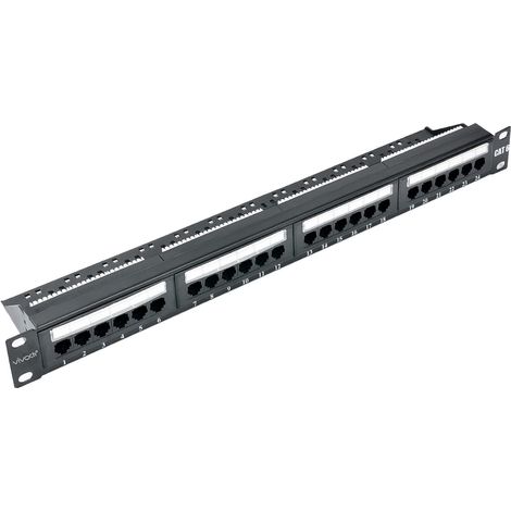 1U 24 Port Cat6 Patch Panel Wall or Rack Unshielded Ethernet UTP Patch Panel with Cat6 Adapter Patch Panel (1/5)