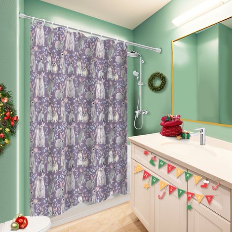 Ensemble rideau de douche polyester avec anneaux 180x180 artistique bâche de douche pour offrir à noël ou un anniversaire (1/5)