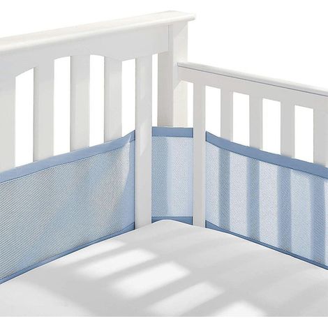 tour De Lit 4 Cts (2 Pices, Bleu), Tour De Lit Protecteur Pour Berceau, Tour De Lit Respirant Pour La Protection De La Maison (1/4)