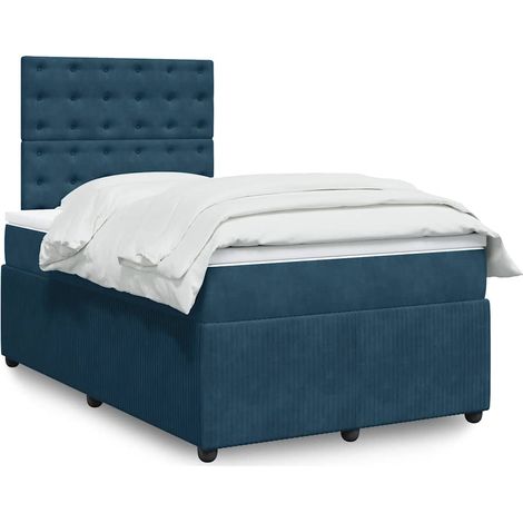Boxspringbett mit Matratze Dunkelblau 120x200 cm Samt (1/5)