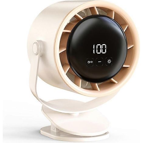 Ventilateur de bureau multifonction intelligent à double flux d'air, avec clip de serrage, chargement USB et circulation d'air réglable multi-angles. (1/5)