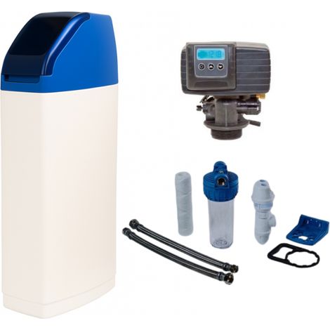 Pentair – Adoucisseur d'eau 20 L – Vanne Fleck 5600 SXT – Régénération volumétrique automatique – H 1120 mm, P 430 mm, L 310 mm