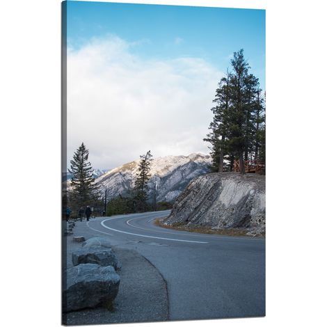 Leinwanddruck Naturstraße durch die Berge 50x80 cm Kaltes Klima Winter