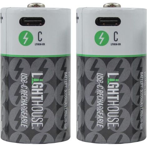 Lighthouse C USB-C Rechargeable Li-Ion Battery Pack of 2 (1/2)