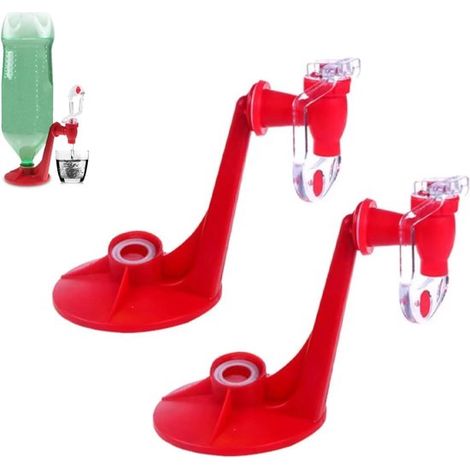 2 pièces – Distributeurs de boissons pour bouteilles – Robinet verseur pour boissons et shots – En plastique – Idéals pour fêtes, barbecue et événements – Rouge (1/5)