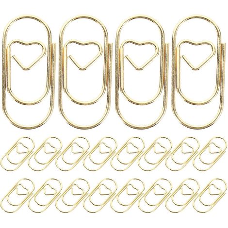 100 pinces à tricoter décoratives, pinces à documents, pinces de bureau, pinces de lecture-2.00X1.00X0.10CM-Golden (1/4)