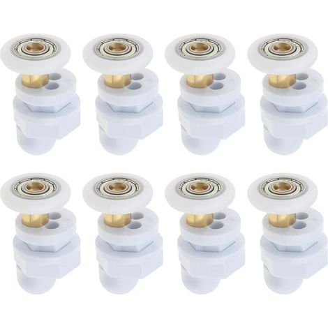 8pcs 23mm Bathroom Shower Door Rollers, Sliding Glass Door Pulleys, Ultra-Quiet Replacement Wheels, 23mm Diameter Wheels for Shower Door, Steam Room MUMU (1/4)