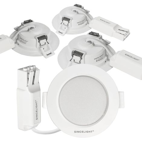Mini Spot encastrable 3W, petit downlight à LED pour trou de 35-40mm, Anneau blanc/noir remplaçable, Blanc Neutre 4000K, Remplaçant MR11, étanche IP65 pour plafond/armoire/vitrine, 5 unités (1/5)