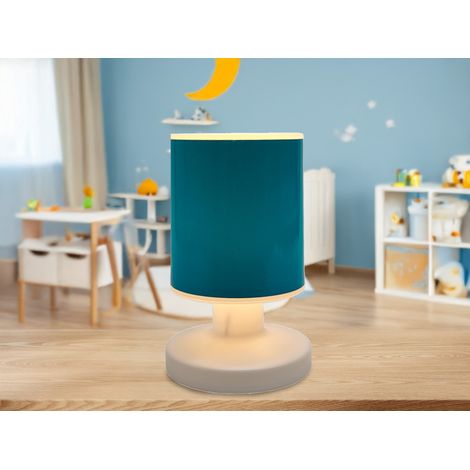 LED Akku Tischleuchte mit Schirm Petrol per USB aufladbar, Höhe 20cm (1/5)