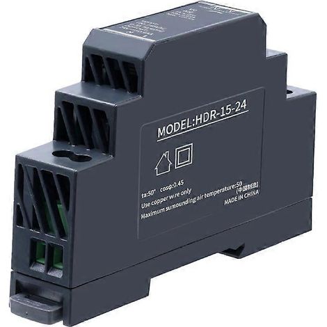 L'alimentation sur rail DIN SMPS série HDR 15W/30W/60W est dotée d'un pilote LED 12V, 100-240VAC et est compatible avec les moteurs industriels, les batteries, les systèmes de surveillance CCTV, etc. (1/5)