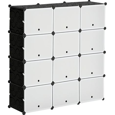 Armario modular, material resistente, almacenamiento personalizable, blanco. (1/2)