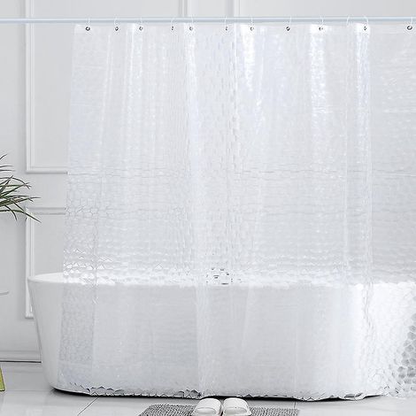 rideaux De Douche Eva Effet 3d, 180 X 180 Cm Rideau De Bain Semi Transparent Tanche Anti-moisissure, Rideau De Salle De Bain Avec 12 Anneaux Pour (1/5)