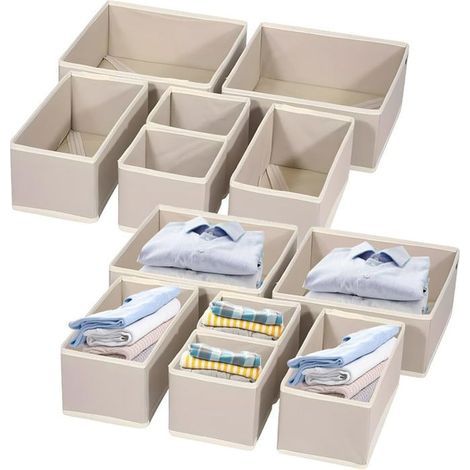 Organisateurs de tiroir à vêtements,12 pièces,séparateurs de tiroir pliants,organiseurs de rangement (1/4)