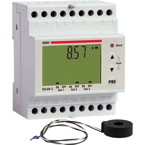 VEMER VE474300 SOLAR-3 - Centralina Controllo Carichi, Strumento Progettato per Massimare il Consumo Diretto di Energia Auto-Prodotta da Pannelli Solari degli Impianti Fotovoltaici, Bianco