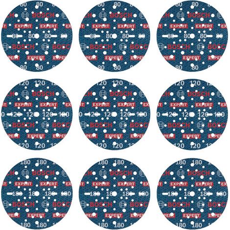 Bosch EXPERT O780 Foil Sanding Disc Set 150 mm G80 G120 G180 9 pcs 2608902448