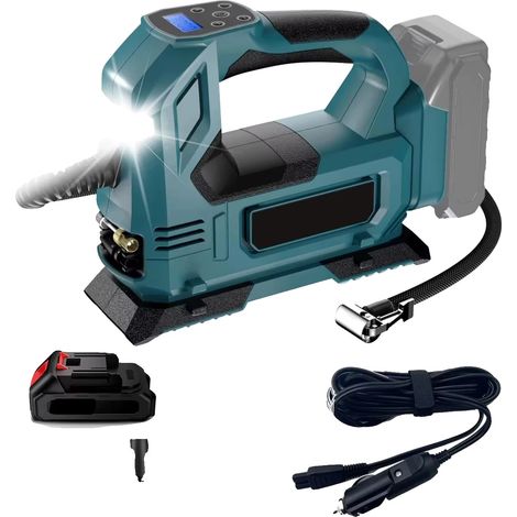 Pompa ad aria elettrica senza fili, doppia alimentazione, gonfiaggio rapido, con 1 batteria (1/2)