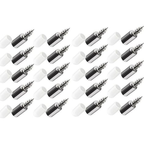 25.5x7.5mm 20 pièces Support stratifié pour panneau d'armoire avec manchon en caoutchouc Clous de séparation antidérapants durs pour armoire de garde-robe Clous de séparation en verre Support (1/4)