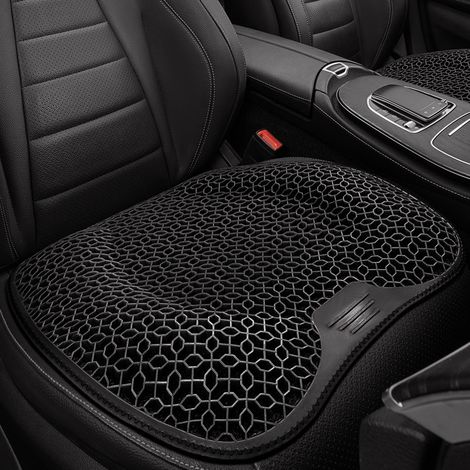 1PCS Coussin de siège de voiture respirant, coussin en gel, conception ergonomique, adapté aux voitures et aux bureaux, 50 x 44 x 2,5 cm, noir (1/5)