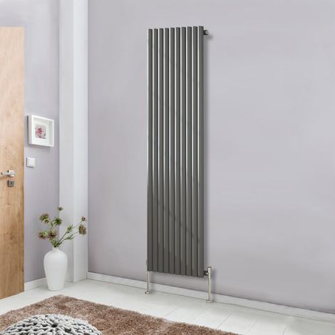 1800x590 Vertical Single Panel Oval Column Designer Radiator Anthracite Bathroom Heater Central Heating (1/5)