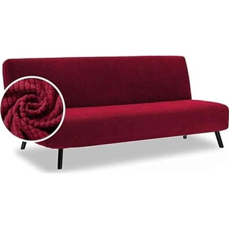 XJYDNCG Housse Clic Clac 3 Places Imperméable 150-180cm Housse Canapé Extensible sans Accoudoir UniverselleBordeaux (1/4)