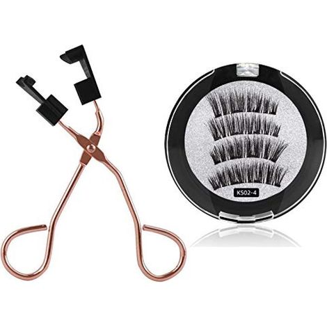 Faux cils magnétiques 8D Quantum avec technologie d'aimants souples, effet naturel double, aimants ultra-fins de 0,2 mm, réutilisables, avec recourbe-cils intégré, légers et faciles à porter