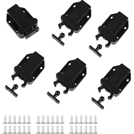 6 Pièces Loquets à Libération Tactile Poussoir Porte Placard avec Vis (1/5)