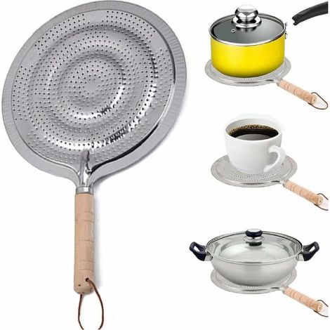 Diffuseur de chaleur pour plaque de cuisson gaz – Acier inoxydable – 21 cm – Répartition uniforme de la chaleur – Économie d'énergie (1/5)