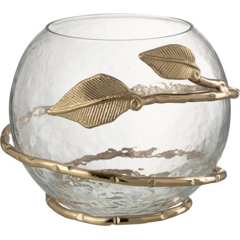 Photophore en Verre Feuille "Ofelia" 13cm Transparent (1/5)