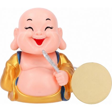 Bouddha Maitreya souriant et hochant la tête, doré, jouet pour tableau de bord de voiture, décoration de bureau pour la maison (1/5)