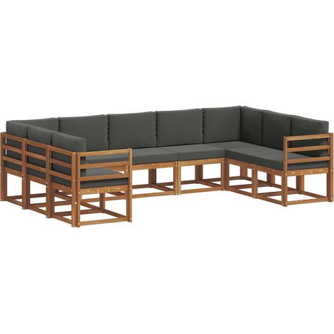 Outdoor Sofa Set 9 pcs Natural and Anthracite vidaXL (1/5)