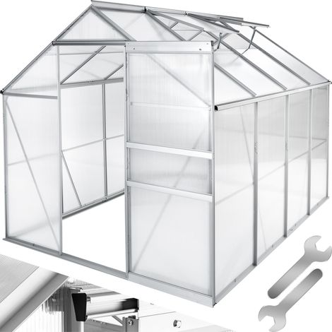 Serre de jardin 5,85 m³ sans fondation avec fenêtre en aluminium blanc