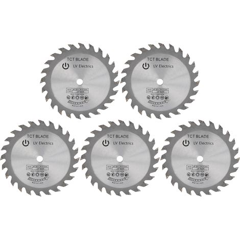Lot de 5 lames de scie à bois 12cm, 24 dents en alliage dur, universelles pour menuiserie (1/5)