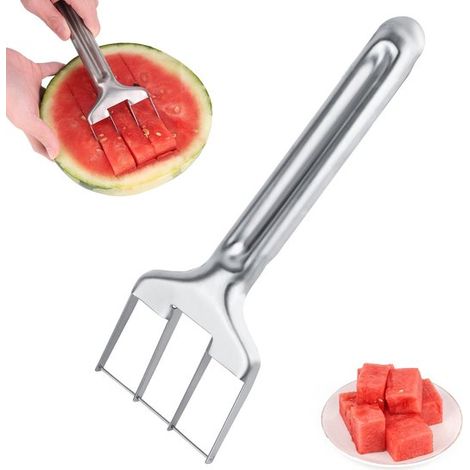 Allecto – Wassermelonenschneider – Obstschneider – Praktisches Küchengerät – Für Melonen und Mangos – Ideal für Partys – Silber (1/5)