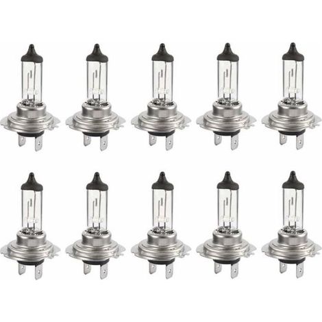 Lot de 10 Ampoules Halogènes LED 12V H7 55W - Longue Durée, Blanc, Feux de Croisement pour Voiture (1/4)