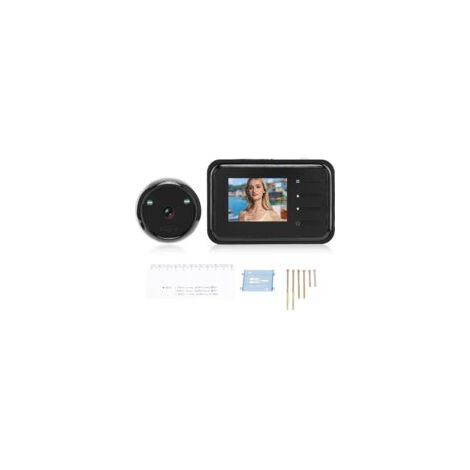 Sonnette Vidéo 2,4 Pouces avec Vision Nocturne, Caméra LCD et Objectif Grand Angle 90° pour Maison