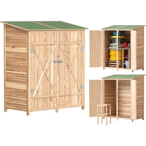 Abri de jardin avec table d'appoint, en bois de sapin, 140 x 75 x 157 cm (1/4)