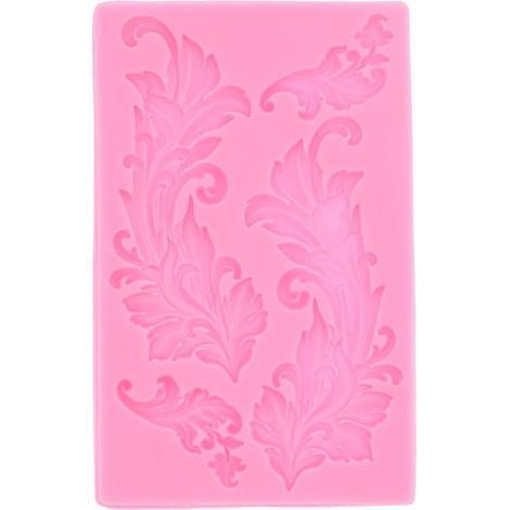 Moule en Silicone en Relief Moule en Silicone Baroque Petite Fleur Dentelle Feuille D'arbre Européen Fondant en Relief Gâteau de Cuisson Décoration au Chocolat pour la Maison Cuisine Boulangerie(1)
