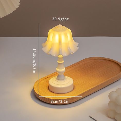 2 veilleuses rétro, lampes de table, lampes de chevet de chambre, décorations de bureau créatives pour dortoir, lampes de sommeil (blanc) (1/5)