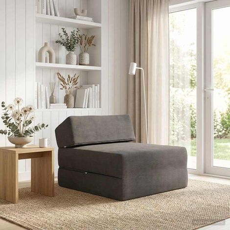 Sofá Cama Plegable Gris oscuro 60 x 70 x 41 cm Tela
