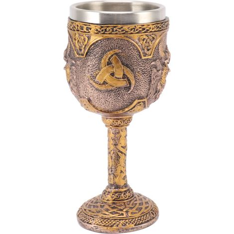 UlisemGobelet nordique viking rétro en résine et acier inoxydable pour cocktails, whisky, vin rouge (1/4)